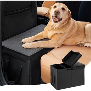 Car Seat Extender for Large Dogs, Back Seat Extender for Dogs up to 120 LBS Large Dog Extender with Storage Car Organizer Gap Filler for Front or Back Seat, 19.1 x 10.4 x 13 in
