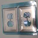Henne Bery Sunken Pearls Heavy Duty Decorative Wall Plate Switch Plate Outlet Cover (Single Duplex, 2 Pack, Satin Nickel)
