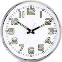 14-Inch Number Dial Face Wall Clock, Silent Non-Ticking Round Home Decor Wall Clock with Arabic Numerals 