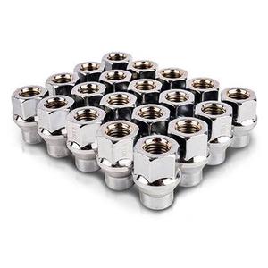 Set of 100 7/ 16" x20 Extra Thread Lug Nuts, 1.42" Tall 3/ 4" Hex Conical Seat Lug Nuts, Chrome