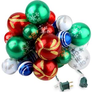 AIRIVO Christmas Tree Lights Ornaments, 28ft 25 Bulb Christmas String Lights Indoor, Christmas Lights Plug in Expandable Wire, Ornaments for Christmas Tree Decorations