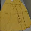 Women's Maxi Skirt Summer Boho Flowy Ruffle Swing Skirts A-Line Beach Tiered Long Skirt, Size L, Yellow