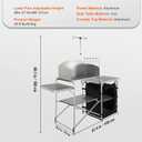 VEVOR Camping Kitchen Table, Folding Outdoor Cooking Table with Storage Carrying Bag, Aluminum Cook Station 1 Cupboard & Detachable Windscreen, Quick Set-up for Picnics, BBQ, RV Traveling, Black