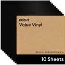 Cricut Value Permanent Vinyl - 12 in x 12 in, Black (10 ct)