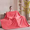 Soft Cozy Fleece Throw Blanket, 50x60 Inches  Lightweight Plush Blanket for Couch, Fuzzy 3D Jacquard Design, for Sofa, Bed & Travel, Hot Pink Chain