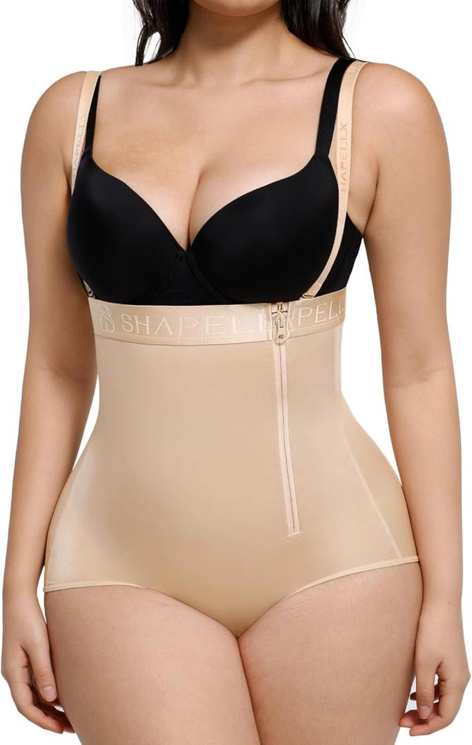 SHAPELLX Shapewear Panties Body Shaper Tummy Control High Waisted Body Shaper for Women Panties (Small Beige)