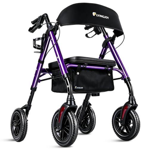 Foldable Rollator Walkers for Seniors with Seat,4 Wheel Rolling Walker
300lb Sturdy Frame|Hand Anti-tip brakes|Adjustable height|8" All-Terrain Wheels|padded seat|7.5" backrest|Tool-Free Assembly