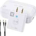 Airplane Bluetooth Adapter, 2 Headphones Support, 32Hrs Playtime, aptX Adaptive/Low Latency/HD Wireless Audio Transmitter for Airpods & Bluetooth Headphones, Use for Travel Flight
