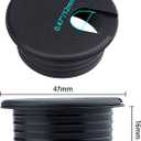 2 x 15 Pack 1.5 Inch Desk Cable Hole Cover Grommet - Plastic Wire Cord, Black