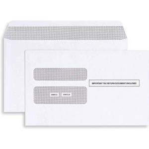 50 W2 Envelopes 2025 Self-Seal For W2 2-Up IRS Tax Forms W2 Double Window Security Envelopes For QuickBooks Online, Desktop, ADP and Other Software W2 Forms,5 5/8 x 9 Pack of 50 Envelopes