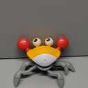 Crawling Crab Baby Toy Gifts: Tummy Time Toys Walking Dancing Cute Essentials Electric Induction Sensory Stuff Moving Babies Crabs with Light Up Music for Toddler Boys Girls Items Interaction Gadgets (Orange)