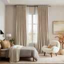 100% Full Blackout Champagne Beige Velvet Curtains 84 inch Long for Living Room,Set of 2 Liner Rod Pocket Back Tab Thermal Window Curtains Room Darkening Heavy Decorative Curtains Drapes for Bedroom