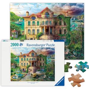 Ravensburger - Cove Manor Echoes - 2000 Piece Jigsaw Puzzle - Stunning Imagery - Bold Colors and Intricate Details of a Sea Manor Then & Now - Premium Quality - Puzzles for Adults Ravensburger - Cove Manor Echoes - 2000 Piece Jigsaw Puzzle - Stunning Imagery - Bold Colors and Intricate Details of a Sea Manor Then & Now - Premium Quality - Puzzles for Adults