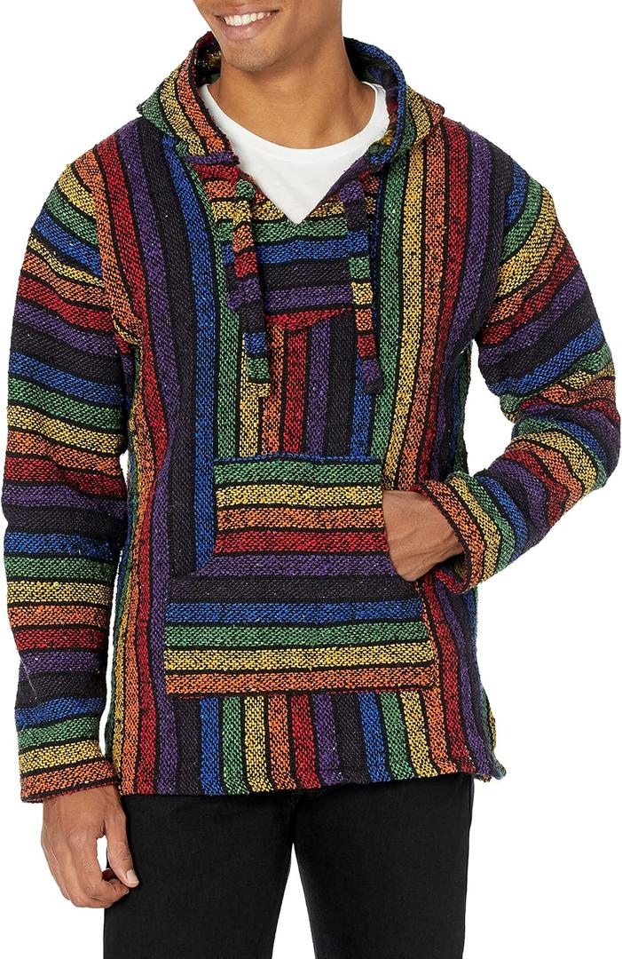 Funny Guy Mugs Premium Eco-Conscious Pullover Baja Hoodie with Kangaroo Pocket (Medium, Spectrum)