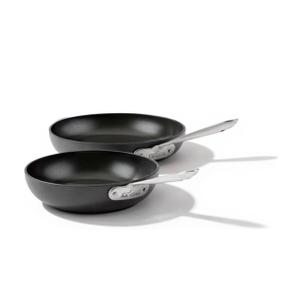 All-Clad HA1 Hard Anodized Non Stick Fry Pan Set 2 Piece, 8, 10 Inch, Induction, Oven Broiler Safe 500F, Pots and Pans Set, Kitchen Frying Pans, Skillets, Premium Cookware, Home, Dishwasher Safe Black