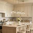 Glass Kitchen Island lighting 9", Matte Gold Hanging Lights for Kitchen | Modern Pendant Light Fixtures with Clear Glass Shade for Kitchen over Dining Table,E26 Base,Adjustable Height,Dimmable