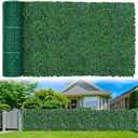 Grooy Artificial Boxwood Roll Panels,60"x 120"(50 sq.ft) UV-Anti Faux Ivy Leaves Privacy Fence Screen Grass Wall Roll Panels for Indoor Home Decor and Outdoor Garden Backyard