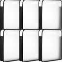 6 Pcs Scrapbook Paper Organizer, Black Expanding Paper Folio with Handle, Clear Portable Scrapbook Paper Storage for Holding 12 x 12 Inch Scrapbook, Vinyl Paper