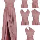 Edaydress Full Length one Dress with Over 100 Styles Multi Ways wrap Convertible Infinity Slit Bridesmaid Dresses (0 to 26(XS-XXXL), 41 Light Polignac)