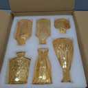 12 Pcs Clear Bud Vases Set, Small Vintage Glass Clear Bud Flower Vases Bulk Multiple Shape Cute Mini Glass Bottles Vases for Rustic Wedding Centerpieces Table Decorations and Home Decor (12, Gold)