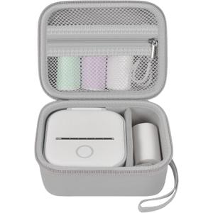 ANKHOH Label Maker Case for Memoking T02/ for Phomemo M02/ M02S/ M02 Pro/ Q30S/ for Nelko PM230/ for Anycash/for Ponek Mini Pocket Printer, Portable Sticker Paper Storage Holder - Box Only (Grey)