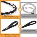 Chain Dog Leash Chew Proof Metal Leash for Medium Large Dogs, Chain Link Dog Anti Chew 5.2FT / 4FT Strong Anti Bite Comfortable Soft Padded Handle (Black, 5FT (30-80lb)