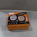 Auxbeam Color Play Series Amber DRL LED Pod Lights 3" 100W Spot Flood Combo Dual Color Turn Signal Driving Fog Lamp Cube Ditch Lights Offroad Lighting with Covers