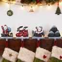 Stocking Holders for Mantle  3D Christmas Stocking Holder Heavy Duty Cast Iron Garland Hangers for Mantel with Non-Slip Base | Xmas Decor, Sturdy Fireplaces Hook (Set of 4)