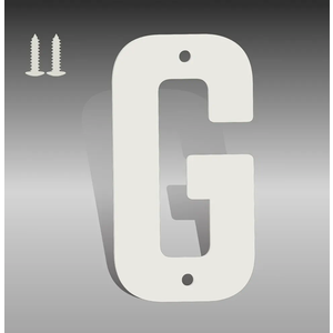 10 Inch White Metal Letters, Modern House Numbers for Outside, White Door Mailbox Numbers, Metal House Address Letter and Number for Office Apartment Outside (G)