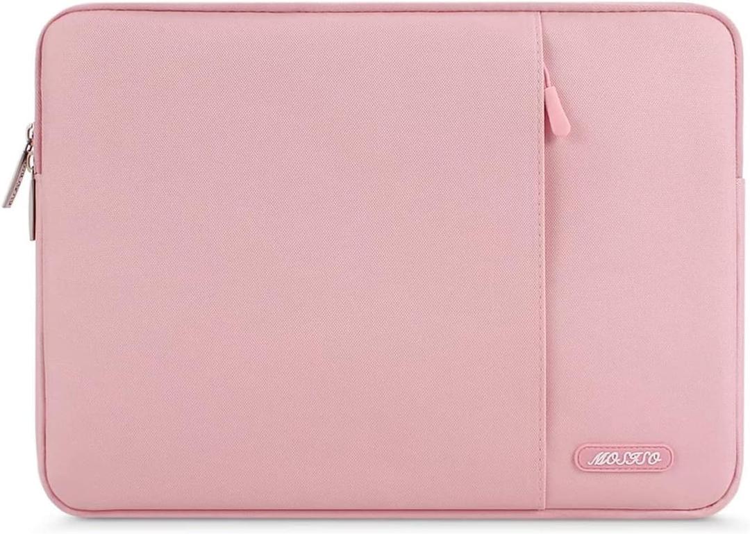 MOSISO Laptop Case 13 inch, Laptop Sleeve Compatible with MacBook Neo/Air/Pro 13 inch with A18/M5/M4/M3/M2/M1 Chip 2026-2016, Polyester Vertical Computer Sleeve Bag with Pocket, Pink