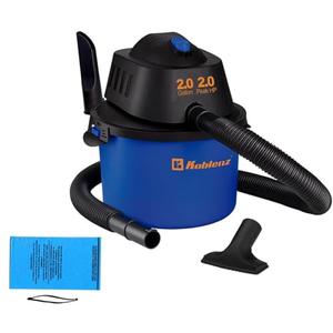  Koblenz WD-2L Portable Wet Dry Vacuum, 2-Gallon 2 PHP Suction Plus Blower Vacuum Cleaner for Liquids, Dust, Pet Hairs, 10' Reach, Ideal for Home, Car, Garage, Shop, Accessories Included, Blue/Black: Tools & Home Improvement