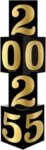 Beistle Foil 2025 Year Column Stand-Up NYE Decoration, New Years Eve Party Supplies and Graduation Event Prop, Graduate Photo Booth Backdrop for Milestones