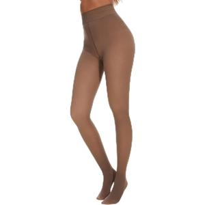 TNNZEET Fleece Lined Tights Women  Pantyhose Colorful Opaque Black Sheer Thermal Winter Warm Leggings Under Dress (Small-Medium, 2-brown 230g)