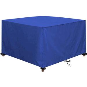 Garden Furniture Cover, 114X83", 420D Oxford Fabric, Waterproof, Windproof, UV Resistant, Rectangular Seating, Garden Tables and Furniture Sets, Blue  114X83"