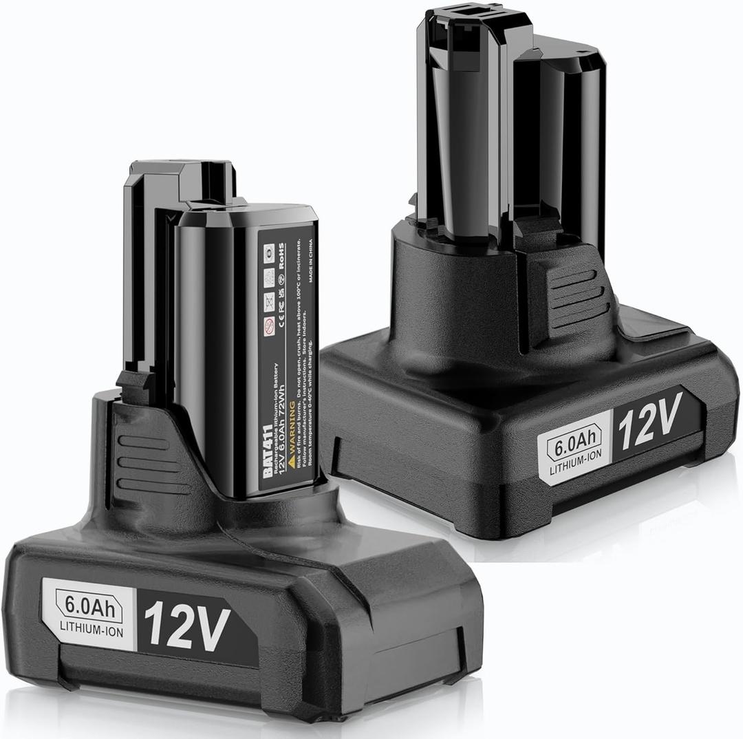 Upgrade2Pack 6.0Ah Replace Battery for Bosch 12V Batteries BAT414 Compatible with Bosch 12V max Lithium-Ion Tools and Chargers for Bosch 12 Volt Battery BAT420 GBA12V30 BAT411 BAT411A BAT412 BAT413