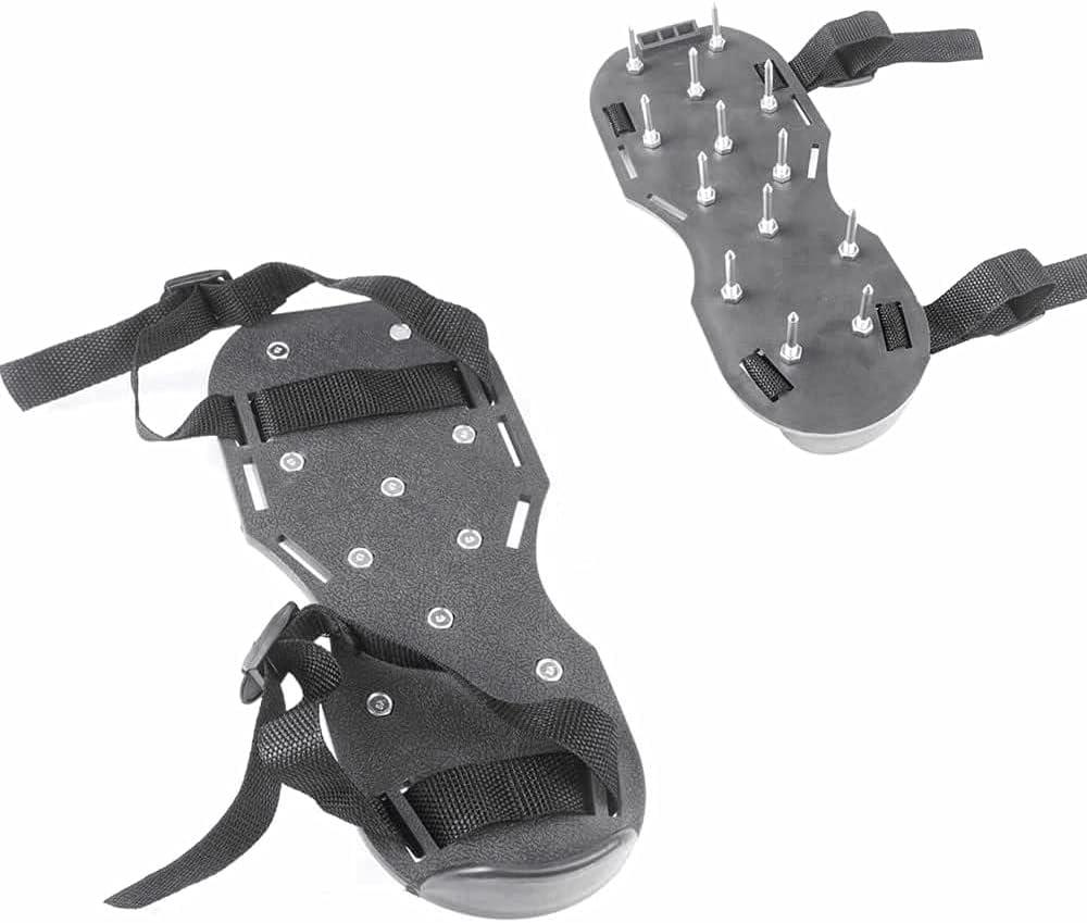 Lawn Aerator Shoes, Spike Shoes Lawn Aerator Tool Aeration Shoes for Epoxy Floor, Lawn Yard Patio Lawn Garden Yard (Black)