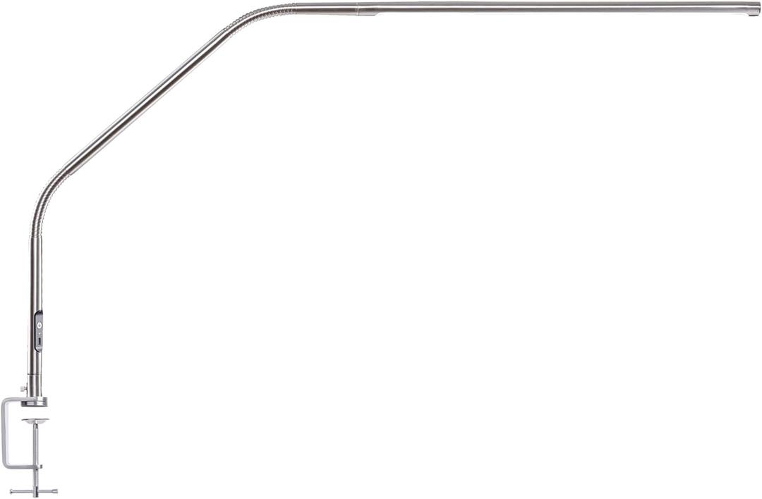 Daylight Slimline 4 LED Table Lamp in Brushed Steel - 6,000K, 3,200 Lux, 4 Brightness Levels, USB-C Charging Port, Anti-Glare Diffuser, Flexible Design, Art & Craft, Sewing, Nail Salon