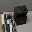 Astercook Knife Set, Kitchen Knife Set with Built-in Sharpener Block, Dishwasher Safe, 15 Pieces German Stainless Steel Knife Block Set, Black