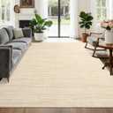 5x7 Washable Rugs Non Slip Minimalist Area Rug for Bedroom Soft Low Pile Solid Color Large Bedroom Throw Carpet Stain Resistant Classic Neutral Area Rug Plain Boho Rugs for Kitchen Nursery, Beige
