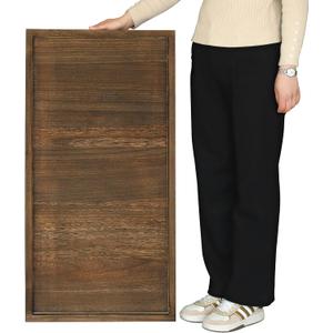 Extra Large Ottoman Table Tray - 40"x20" Rustic Long Rectangle Wooden Nature Serving Tray for Farmhouse Decorative Oversized Coffee Table Trays Living Room Kitchen Counter Breakfast Brown