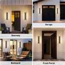 23.6'' Dusk to Dawn Outdoor Sconce Lights Black Exterior Lighting Fixtures | 3000K, Built-in LED Modern Front Porch Light, IP65 Waterproof Hardwired Sensor Outside Wall Lights for House Garage, 2 Pack