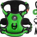 IVY&LANE No Pull Dog Harness for Small Dogs, Dog Vest Harness with Leash, Safety Belt and Storage Strap, Fully Adjustable Harness, 360 Reflective Strip, Soft Handle (Green,S)