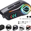 yAyusi Motorcycle Helmet Bluetooth Headset, Motorcycle Helmet Speakers, Motorcycle Helmet Accessories, IPX8 Waterproof Noise Reduction Stereo Helmet Headphones with 2 Mics Compatible with All Helmets