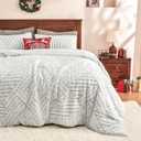 BEDELITE Luxury Faux Fur King Comforter Set - Textured Brown Fluffy Comforter Queen SizeUltra Soft and Cozy Winter Bedding Set,Warm Fuzzy Thick Bed Set,1 Comforter and 2 Pillowcases, 102x90"