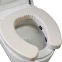 Padded Toilet Seat Cushion with 2-Inch High-Density Foam & Waterproof PU Fabric, U-Shape Padded Toilet Cushion - Secure Hook & Loop Tape, Fits Standard/Elongated Toilets (Beige)