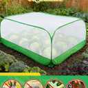 Pop Up Garden Netting for Square Raised Beds - 4'L x 4'W x 2'H Ultra Fine Mesh Net Plant Cover with 8 Stakes, Protection for Vegetables Fruit from Birds Pests