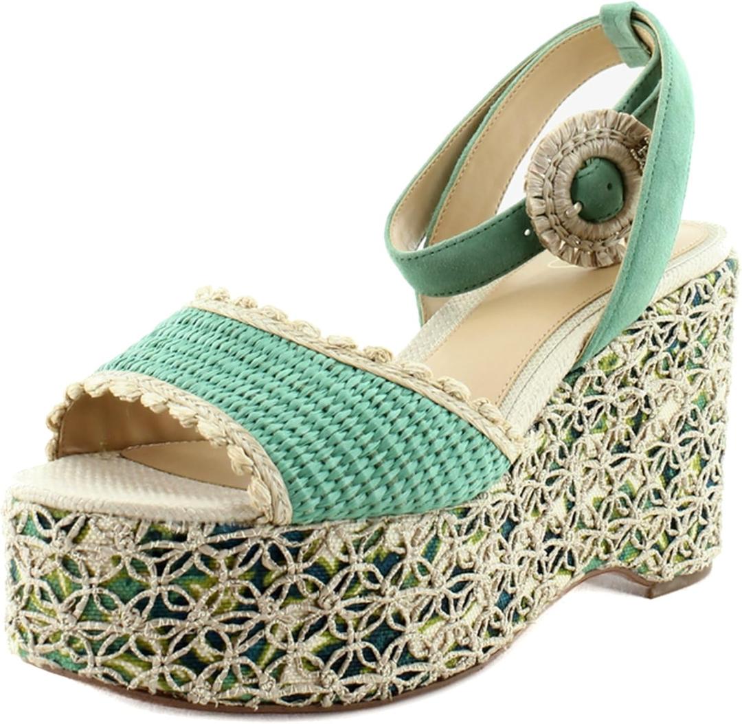 Sam Edelman womens AmberWedge Sandal (9, Turquoise Green)