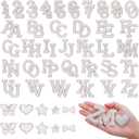 82Pcs Self Adhesive Pearl Letter Patches (A-Z),Number Patch 0-9,Glitter Pearl Letter Patches Rhinestone Applique for DIY Clothes, Bags, Shoes White