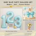 LilyZheng Baby Blue Number 3 Foil Balloon Set, 40 Inch Number Balloon with Crown, Bow & Heart Balloons for Boys and Girls 3rd Birthday, Baby Shower & Prince Party