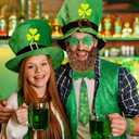 YQUQWN 10 Pcs St. Patricks Day Costume Accessories Set Leprechaun Outfit with Shamrock Hat Sequined Vest Bow Tie Glasses Necklace & Green Party Parade Decorations